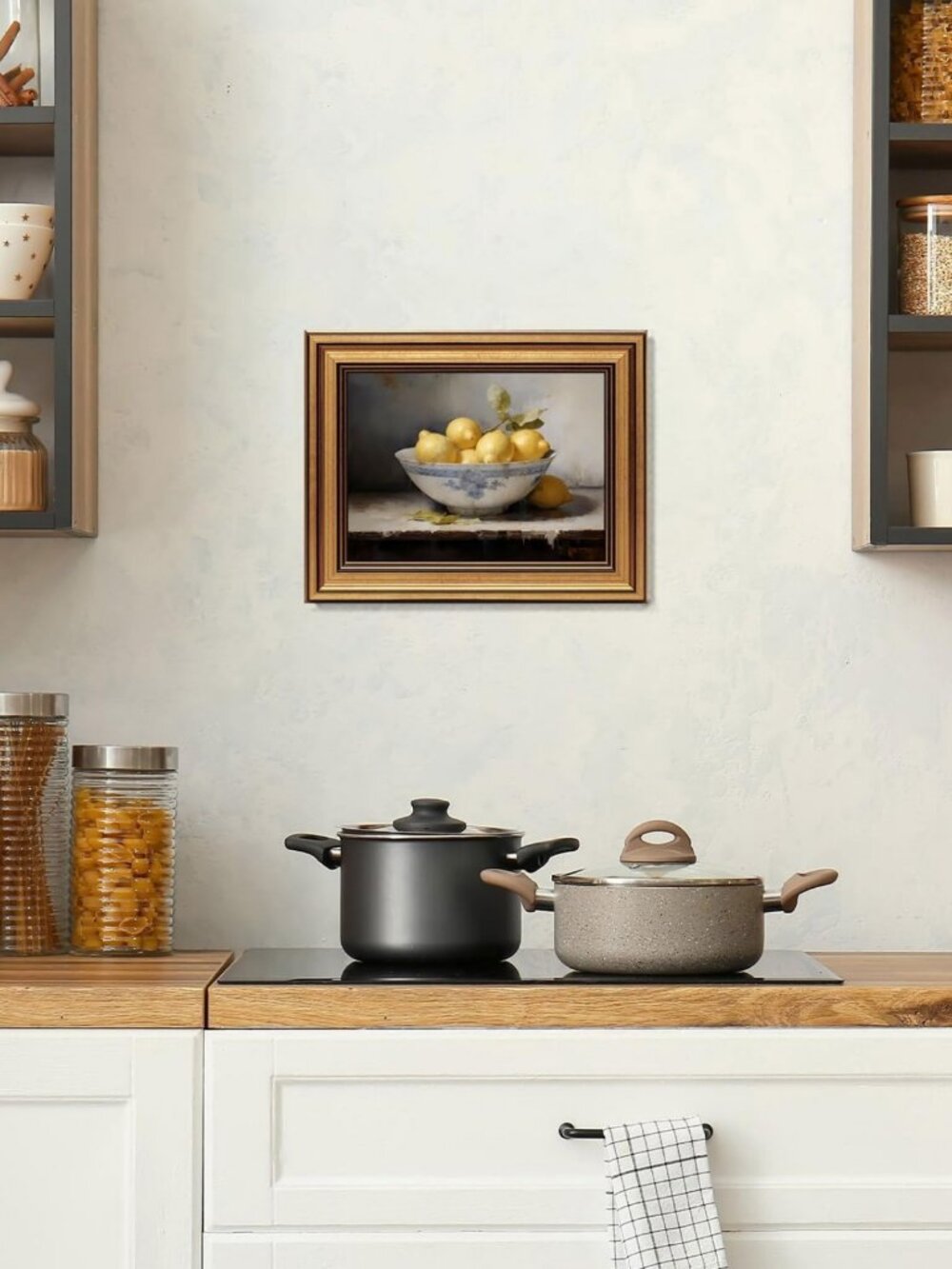 Vintage Lemons Still Life Canvas Print | Gold Framed Farmhouse Wall Art Decor - Picture 3 of 8